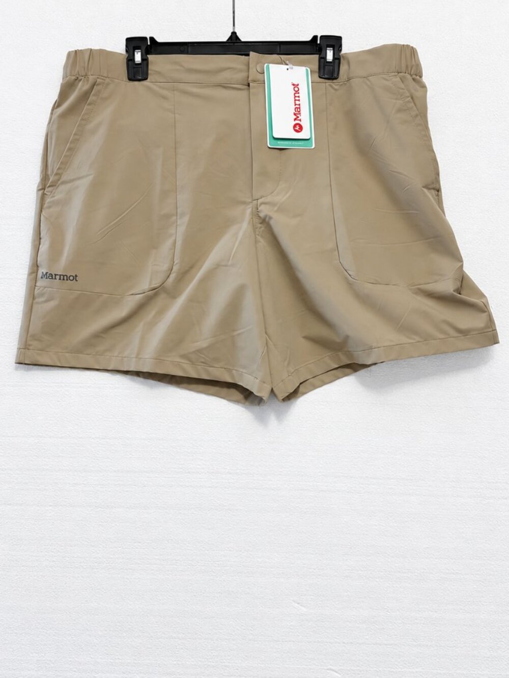 Marmot Arex UPF40 7" Tan Elastic Waist With Drawstring Men's Short Size XL